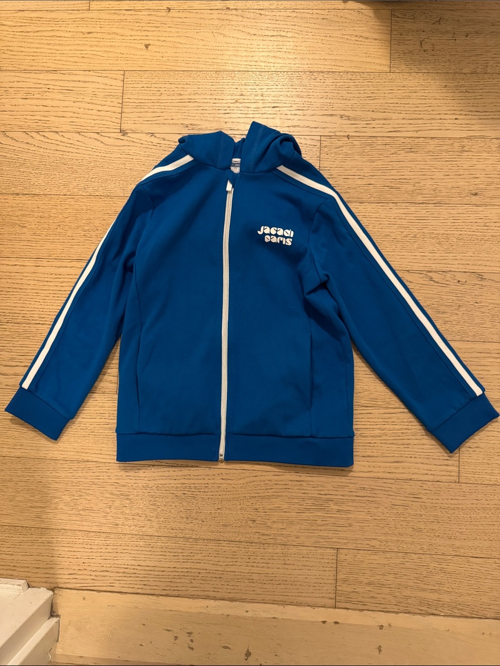 🇫🇷 JACADI Boys Zip Up Hoodie with side stripes, size 12